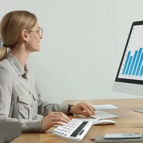 Калькулятор UPIHO белый, стандартный калькулятор, 12-разрядный, с большим ЖК-дисплеем и большими кнопками, белые офисные принадлежности и настольные аксессуары, симпатичный калькулятор для дома, офиса, школы, класса и бизнеса. - 5