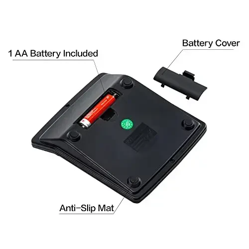 Kalkulyator, Deli Standart Funktsiyali Stol Kalkulyatorlari 12 Xonali Katta LCD Displey va Sezgir Tugma, Quyosh Batareyasi Ikkilik Quvvat Ofis Kalkulyatori, Qora - 5