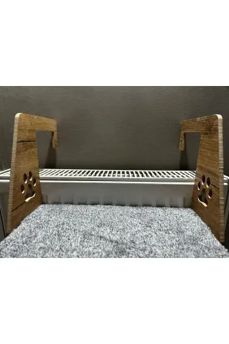 Kalorifer Petek Radyatör Yatağı Kedi Peluş Kalorifer Yatağı (Kolay Montaj Geçmeli Sistem)-KIRÇILLI GRİ - SENNEDİLERSEN (1)