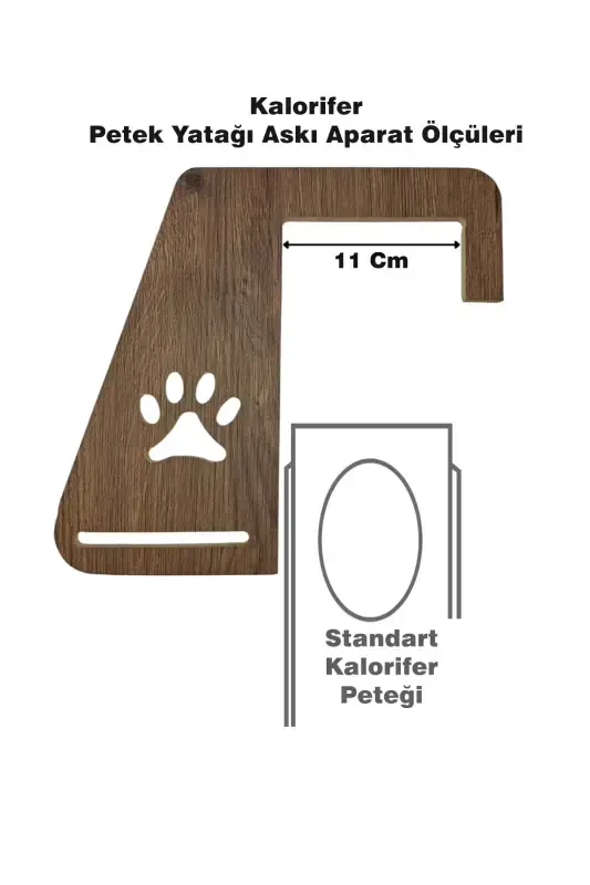 Kalorifer Petek Radyatör Yatağı Kedi Peluş Kalorifer Yatağı (Kolay Montaj Geçmeli Sistem)-AÇIK KAHVE - 4