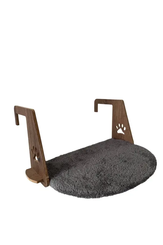 Kalorifer Petek Radyatör Yatağı Kedi Peluş Kalorifer Yatağı (Kolay Montaj Geçmeli Sistem)-KOYU GRİ - 1