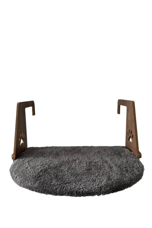 Kalorifer Petek Radyatör Yatağı Kedi Peluş Kalorifer Yatağı (Kolay Montaj Geçmeli Sistem)-KOYU GRİ - 2