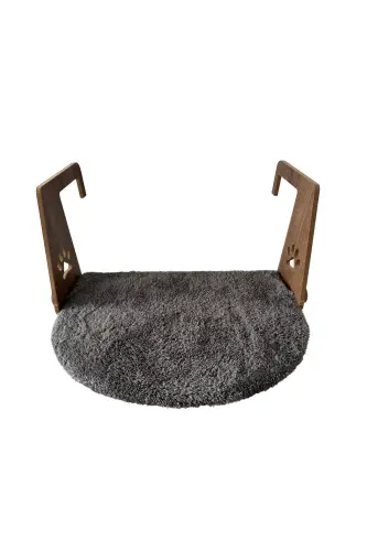 Kalorifer Petek Radyatör Yatağı Kedi Peluş Kalorifer Yatağı (Kolay Montaj Geçmeli Sistem)-KOYU GRİ - 3