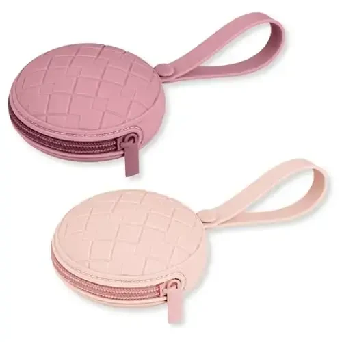 Kalovin Emzik Saqlovchi G'ilof, 2 dona Paketli Chaqaloq Silikon Emzik Saqlovchi G'ilof, Himoya Saqlash Konteyneri Aravachalar va Pampers Sumkalariga Biriktiriladi (Rang 2) 