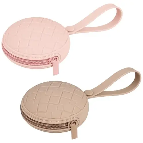 Kalovin Pacifier Holder Case, Pack of 2 Baby Silicone Pacifier Holder Case, Protective Storage Container Attaches to Strollers & Diaper Bags (Color 6) - 1