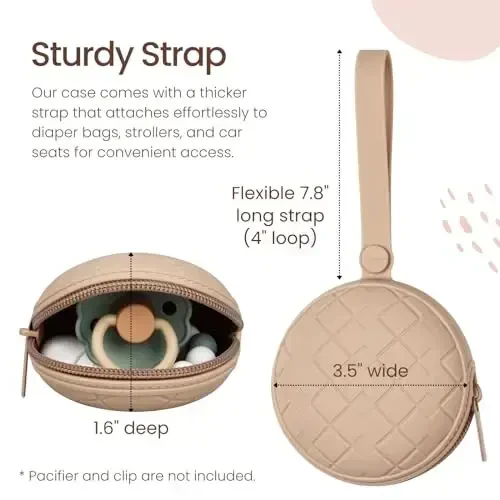 Kalovin Pacifier Holder Case, Pack of 2 Baby Silicone Pacifier Holder Case, Protective Storage Container Attaches to Strollers & Diaper Bags (Color 2) - KALOVIN (1)