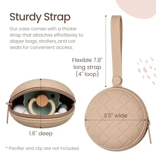 Kalovin Pacifier Holder Case, Pack of 2 Baby Silicone Pacifier Holder Case, Protective Storage Container Attaches to Strollers & Diaper Bags (Color 6) - MODAZONE (1)