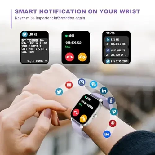 Choiknbo Smart Fitness Tracker Watch with Heart Rate Monitor, Activity Tracker with Pedometer, Sleep Monitor, Calories & Step Counter, Waterproof Smart Watch for Women Men Fitness Watch for Sports - 4