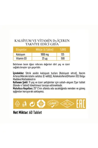 Kalsiyum ( Calcium Citrat ) Ve Vitamin D3 60 Tablet 2'li Paket - PADROVITA (1)