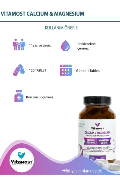 Kalsiyum | Magnezyum 1500mg Çinko D3k2 (KALSİYUM MAGNEZYUM ÇİNKO L-TREONİN) 120 Tablet - 4