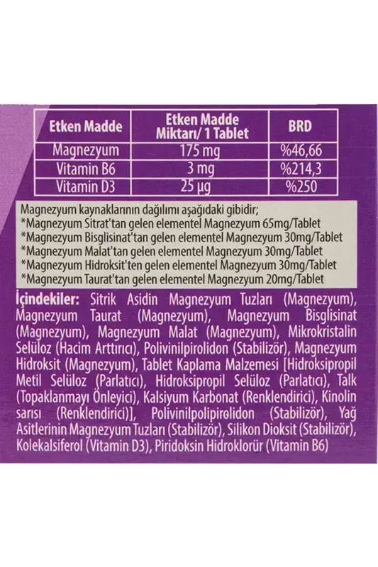 Kalsiyum Magnezyum Çinko - 60 Tablet & Magnezyum B6 D3 - 30 Tablet (CALCIUM MAGNESIUM ZINC) - 3