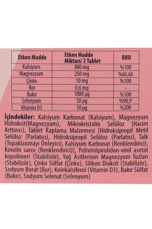 Kalsiyum Magnezyum Çinko - 60 Tablet & Magnezyum B6 D3 - 30 Tablet (CALCIUM MAGNESIUM ZINC) - 6