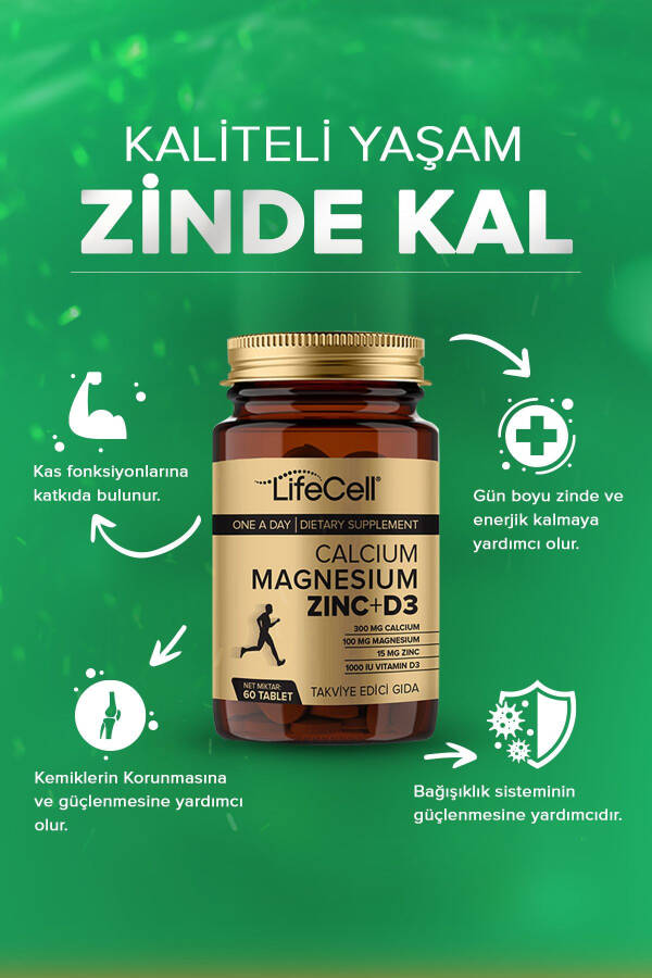 Calcium - Magnesium - Zinc - D3 - (KALSİYUM MAGNEZYUM ÇİNKO VE VİTAMİN D3) Takviye Edici Gıda - 2