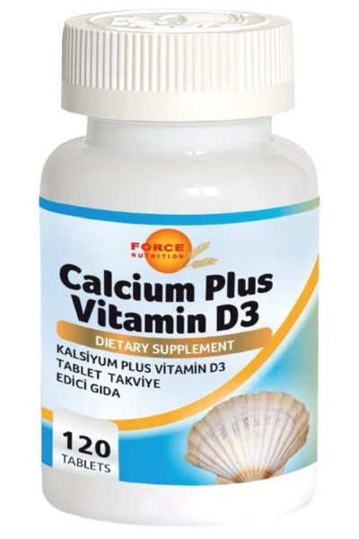 Calcium Plus 120 Tablet Vitamin D3 Vitamini Kalsiyum - FORCE NUTRITION