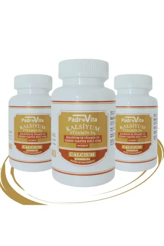 Kaltsiy (Kaltsiy Sitrat) va D3 Vitamini 60 Tablet 3 ta Paket - PADROVITA (1)
