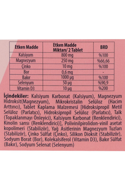 Kaltsiy Magniy Sink - 60 Tablet X 3 Ta'riq (CALCİUM MAGNESİUM ZİNC) - 3