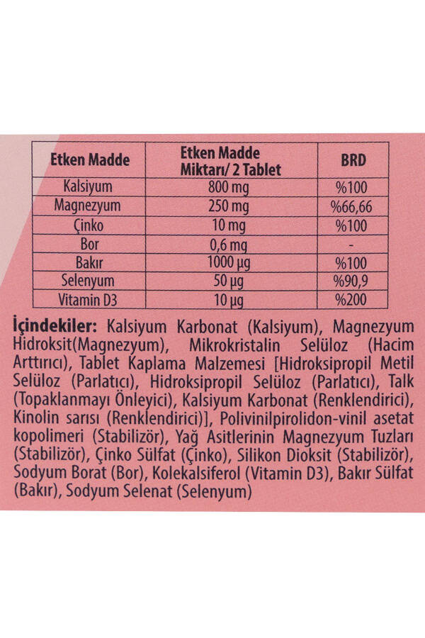 Kaltsiy Magniy Sink - 60 Tablet X 3 Ta'riq (CALCİUM MAGNESİUM ZİNC) - 3