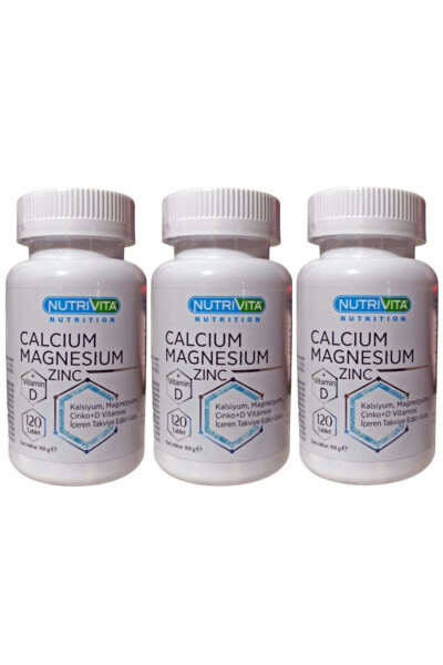 Kaltsiy Magniy Sink D Vitamini 3 Quti - NUTRIVITA NUTRITION