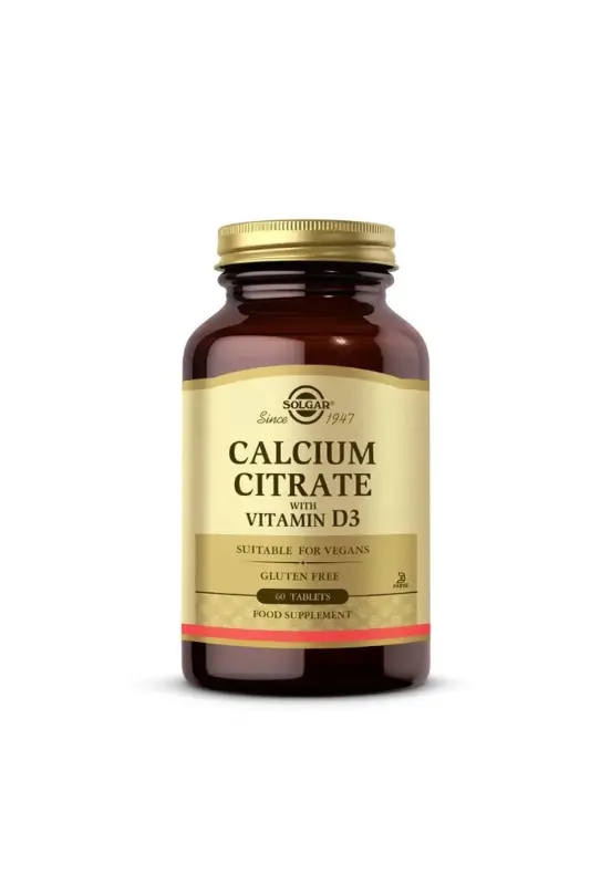 Kaltsiy Sitrat D3 Vitamini bilan 60 Tablet - SOLGAR