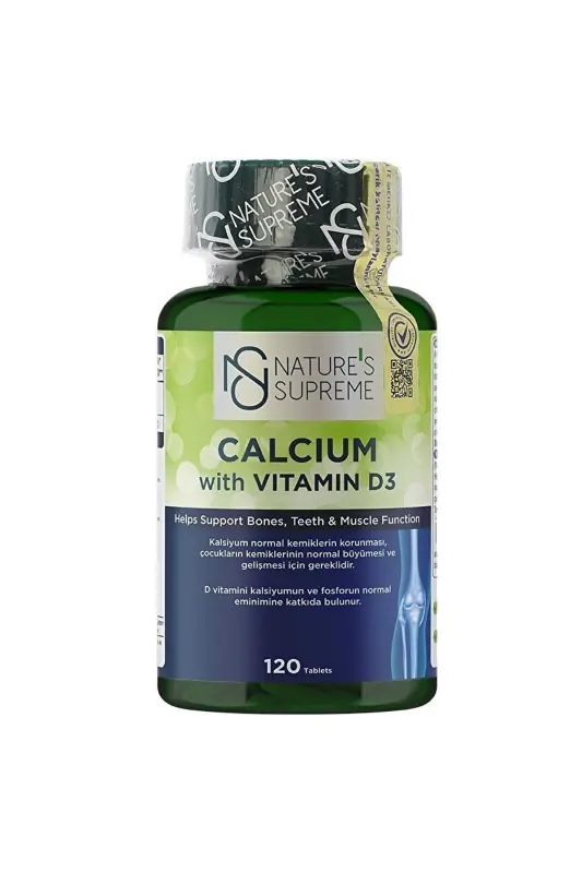 Kaltsiy va D3 Vitamini 120 Tablet - NATURES SUPREME