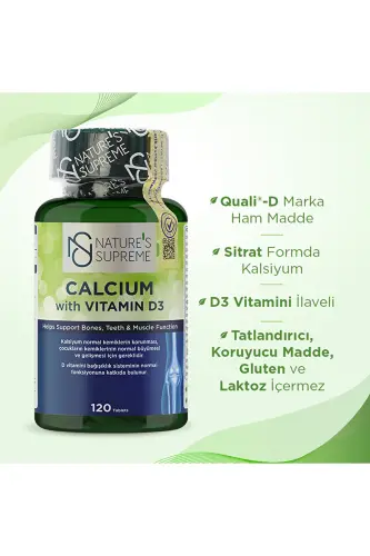 Kaltsiy va D3 Vitamini 120 Tablet - NATURES SUPREME (1)