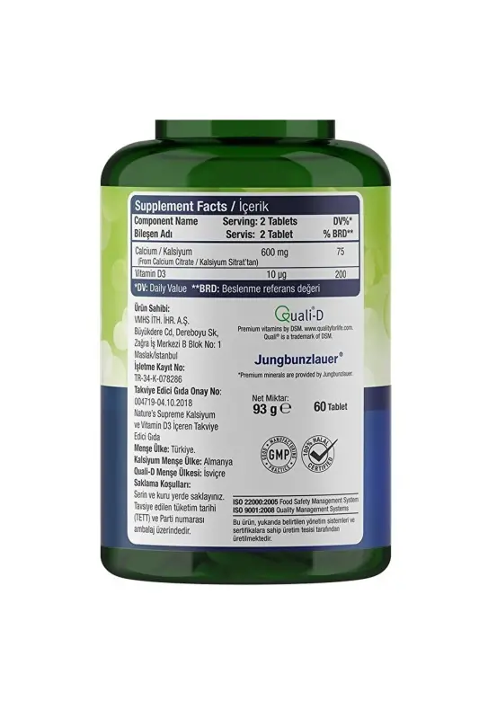 Kaltsiy va D3 Vitamini 60 Tablet - 5