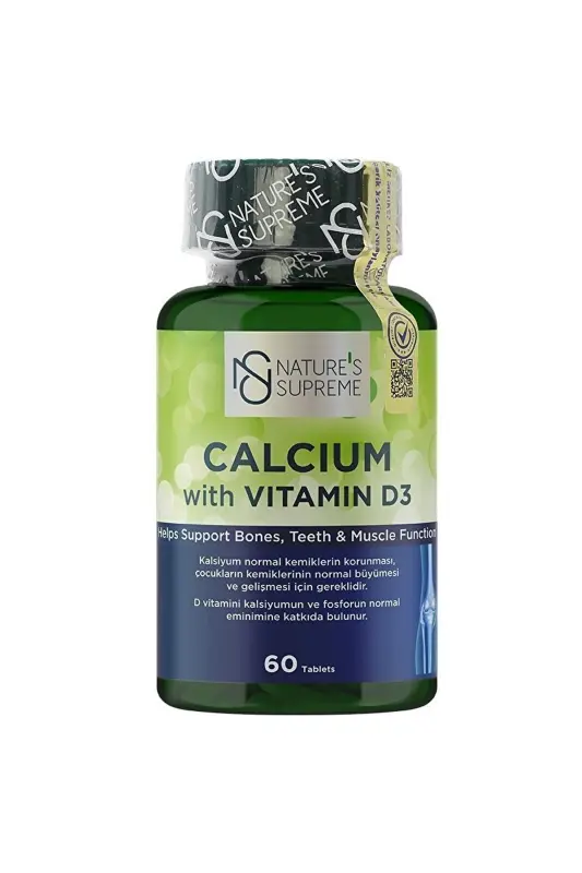 Kaltsiy va D3 Vitamini 60 Tablet - NATURE'S SUPREME