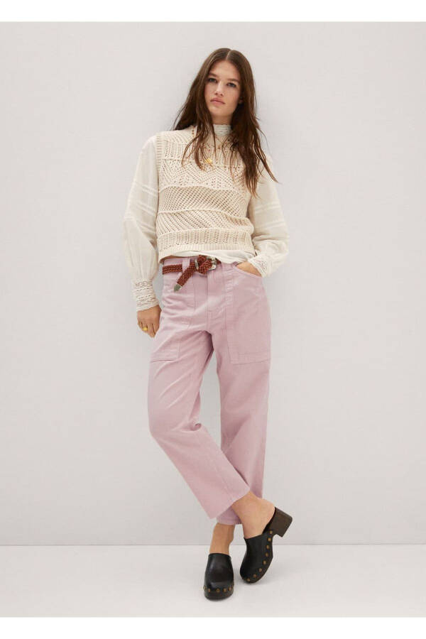 Kamarining balandli keng slouchy jinsi shimlar - 2