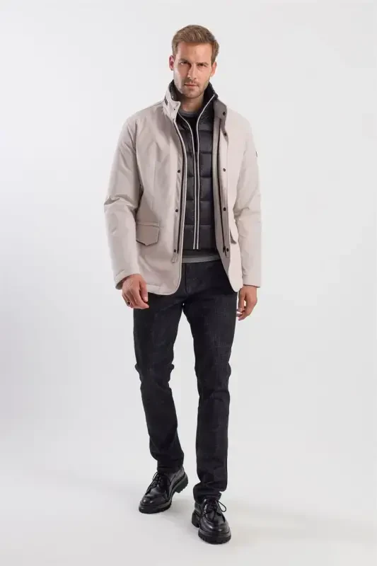 Камень Comfort Fit Скрытая куртка с капюшоном - 4