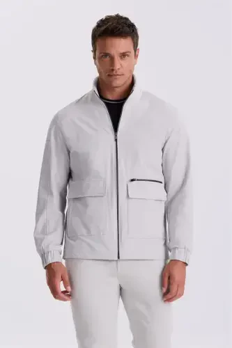 Камень Comfort Fit Воротник-стойка Сезонная куртка - Modazone (1)