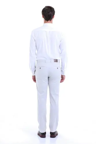 Камень Regular Fit Прямой Хлопок Боковые Карманы Холщовые Брюки - 5