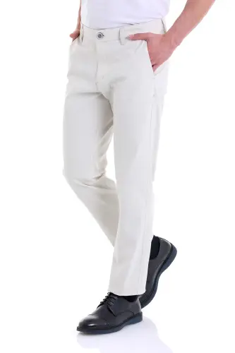 Камень Regular Fit Прямые Хлопковые Брюки Канвас с Боковыми Карманами - 3