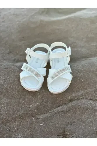 Каменные Шикарные Детские Сандалии, Детские Сандалии, Нескользящая Летняя Детская Обувь - Белый Камень - 3