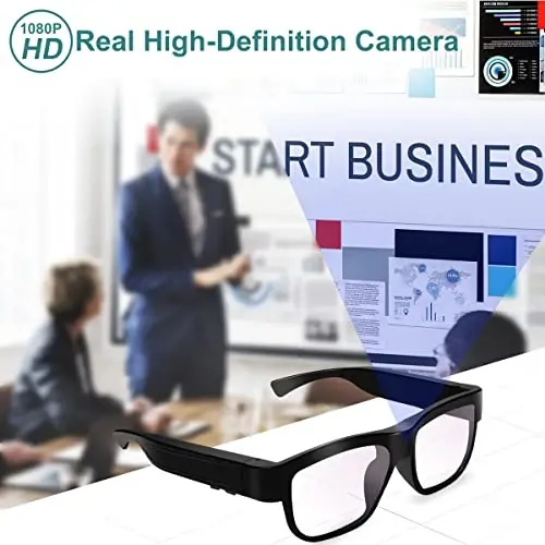 Camera Glasses Video Glasses HD Smart Glasses Recording Outdoor Sport Glasses with Camera Wearable Eyeglass Built-in 32G Memory Card only Open on Computer - 5