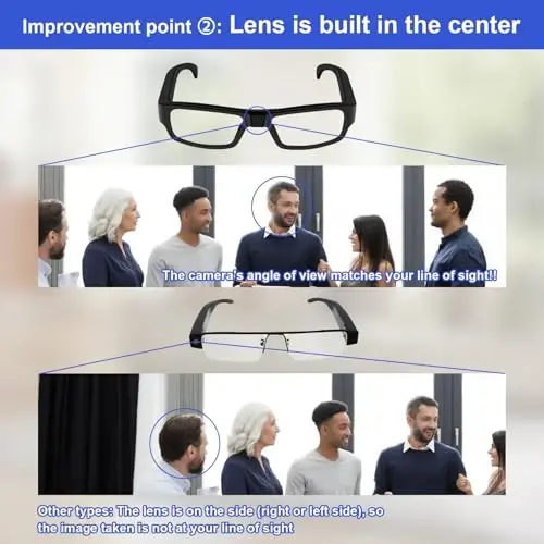 Camera Glasses Video Recording Wearable Glass Smart Glasses HD 1080P Outdoor Sport Action Camera for Training, Cycling, Driving, Hiking, Hunting, Fishing - 4