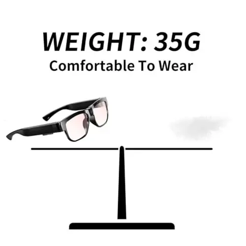 Uigsas Camera Glasses Outdoor Smart Glasses with Camera Wearable Sports Eye Glasses Recording Motorcycle Riding Scenery Including 32G Card - 7