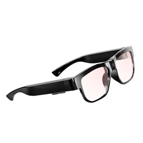 Uigsas Camera Glasses Outdoor Smart Glasses with Camera Wearable Sports Eye Glasses Recording Motorcycle Riding Scenery Including 32G Card - MODAZONE (1)