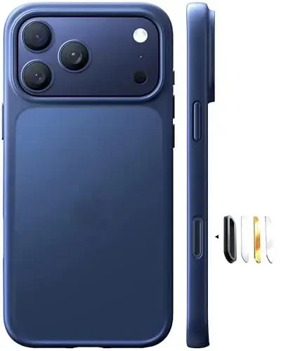 TORRAS Shockproof for iPhone 17 Pro Max Case with Camera Control Button, [12FT Military Grade Drop Protection] Enhanced Grip & Soft Touch Translucent Slim 17 Pro Max Case with 3 DIY Buttons, Deep Blue - 3