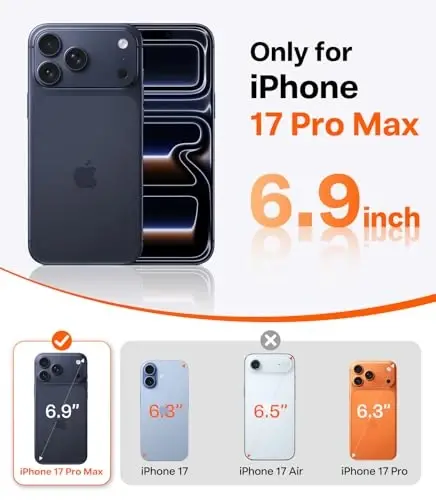 TORRAS Shockproof for iPhone 17 Pro Max Case with Camera Control Button, [12FT Military Grade Drop Protection] Enhanced Grip & Soft Touch Translucent Slim 17 Pro Max Case with 3 DIY Buttons, Deep Blue - 1