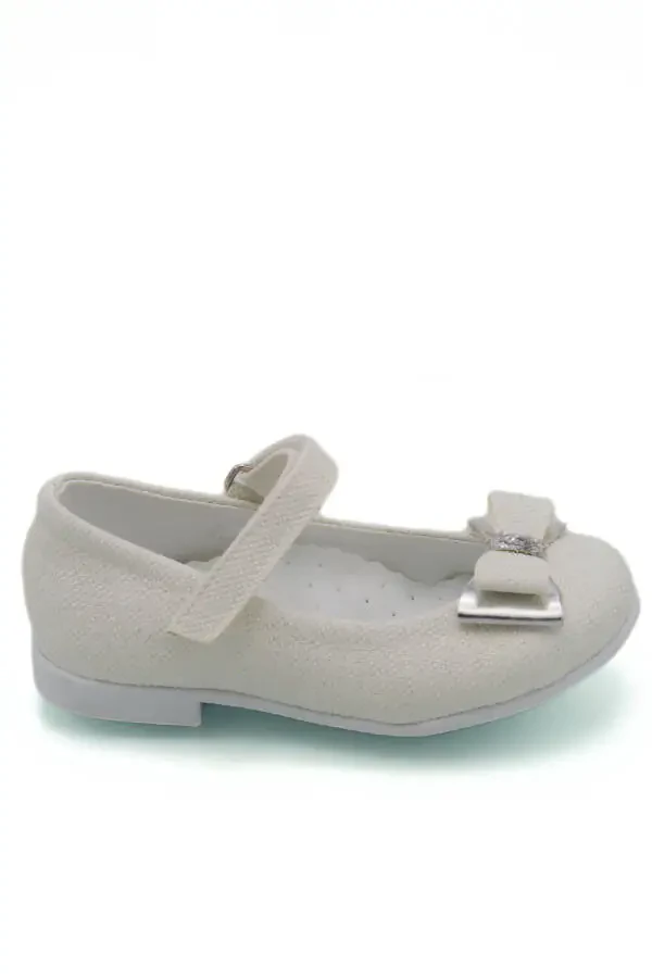 Kamonli va rinstonli bezakli chaqaloq baletkalari, ekru - 9