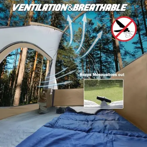 Camping Tent 2 Person, Waterproof Windproof Tent with Rainfly Easy Set up-Portable Dome Tents for Camping… - 4