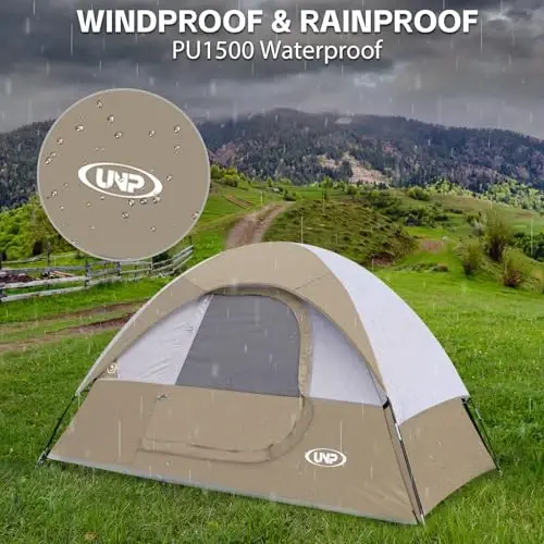 Camping Tent 2 Person, Waterproof Windproof Tent with Rainfly Easy Set up-Portable Dome Tents for Camping… - 6