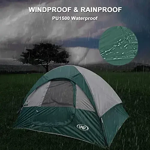 Camping Tent 2 Person, Waterproof Windproof Tent with Rainfly Easy Set up-Portable Dome Tents for Camping… - 3