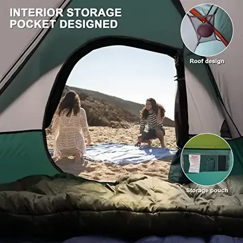 Camping Tent 2 Person, Waterproof Windproof Tent with Rainfly Easy Set up-Portable Dome Tents for Camping… - 6