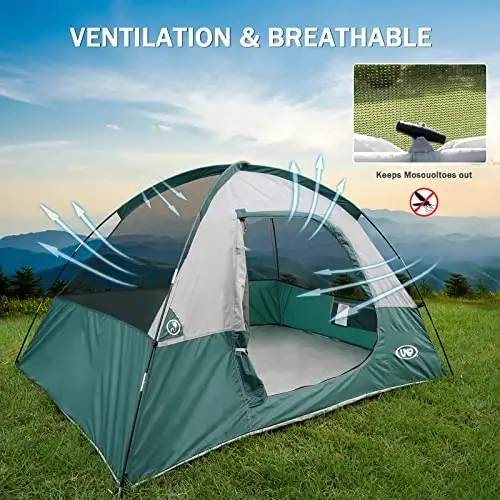 Camping Tent 2 Person, Waterproof Windproof Tent with Rainfly Easy Set up-Portable Dome Tents for Camping… - 4