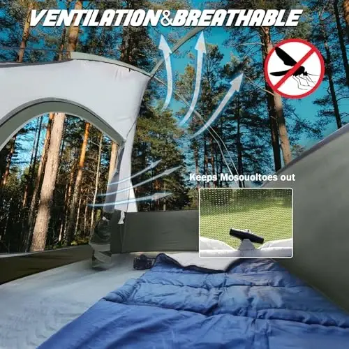 Camping Tent 2 Person, Waterproof Windproof Tent with Rainfly Easy Set up-Portable Dome Tents for Camping… - 4