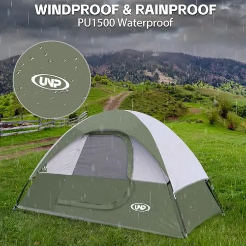 Camping Tent 2 Person, Waterproof Windproof Tent with Rainfly Easy Set up-Portable Dome Tents for Camping… - 6