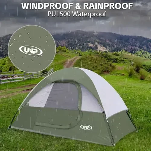 Camping Tent 2 Person, Waterproof Windproof Tent with Rainfly Easy Set up-Portable Dome Tents for Camping… - 6