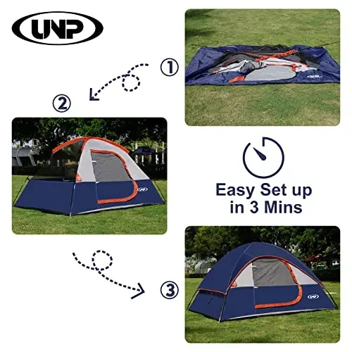 Camping Tent 2 Person, Waterproof Windproof Tent with Rainfly Easy Set up-Portable Dome Tents for Camping… - UNP (1)