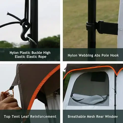 Camping Tent Shower Tent,Outdoor Changing with Built-in Hook,Holds 20 Liters of Water,63 * 63 * 95 Inch,210D Oxford Cloth Waterproof - Portable Toilet Shelter with Carrying Bag for Camping,Beach - 4